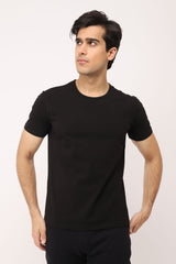 PREMIUM COTTON CREW NECK TEE-BLACK