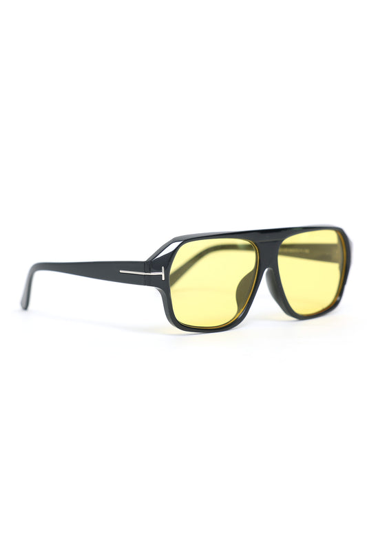 RECTANGULAR SUNGLASSES-YELLOW