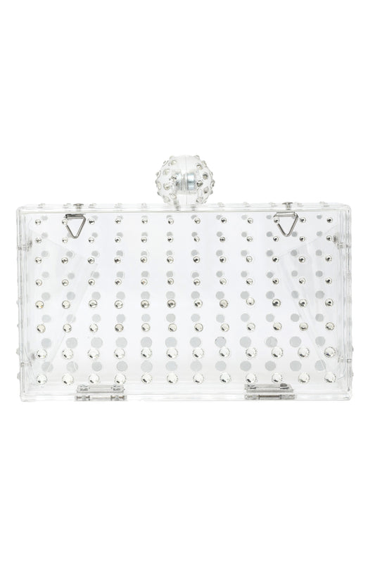 CRYSTAL CLEAR BOX CLUTCH-CLEAR