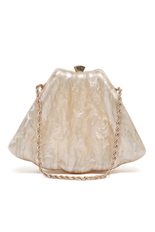 ELEGANT SHELL CLUTCH-APRICOT