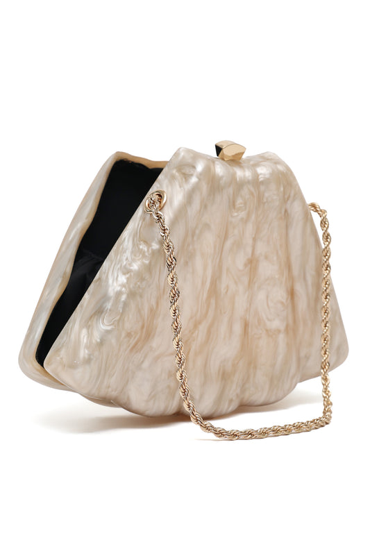 ELEGANT SHELL CLUTCH-APRICOT