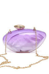 CHIC TRANSPARENT CLUTCH-PURPLE