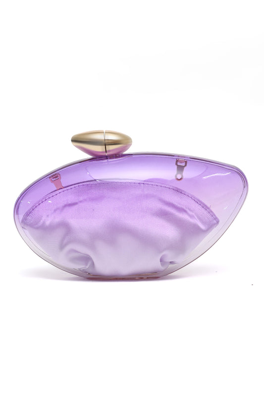 CHIC TRANSPARENT CLUTCH-PURPLE