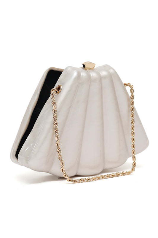 ELEGANT SHELL CLUTCH-BEIGE