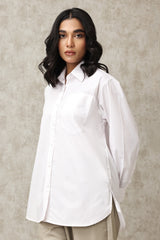 CLASSIC BUTTON-UP SHIRT WITH TAILORED FIT-WHITE