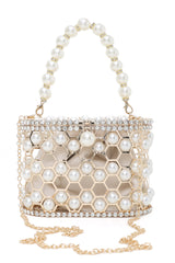 MINI PEARL CLUTCH-WHITE