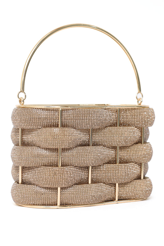 LUXE RIBBON BASKET CLUTCH-GOLD