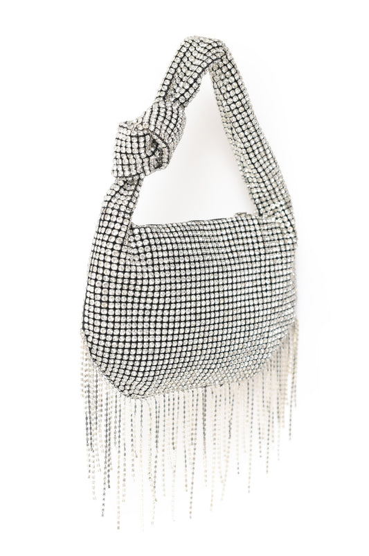 DAZZLE FIRNGE SHOULDER BAG-SILVER