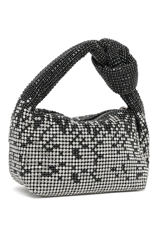 CRYSTAL KNOT SHOULDER BAG-BLACK