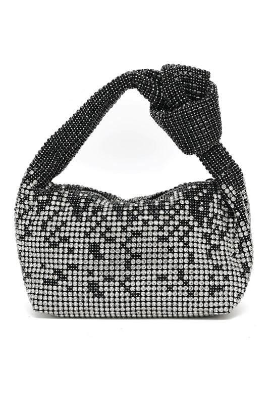 CRYSTAL KNOT SHOULDER BAG-BLACK