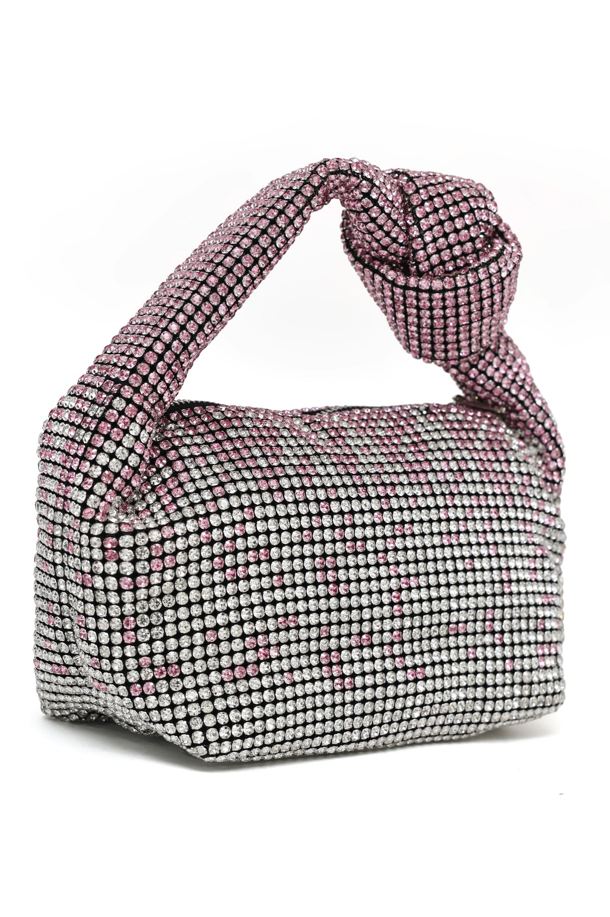 CRYSTAL KNOT SHOULDER BAG-PINK