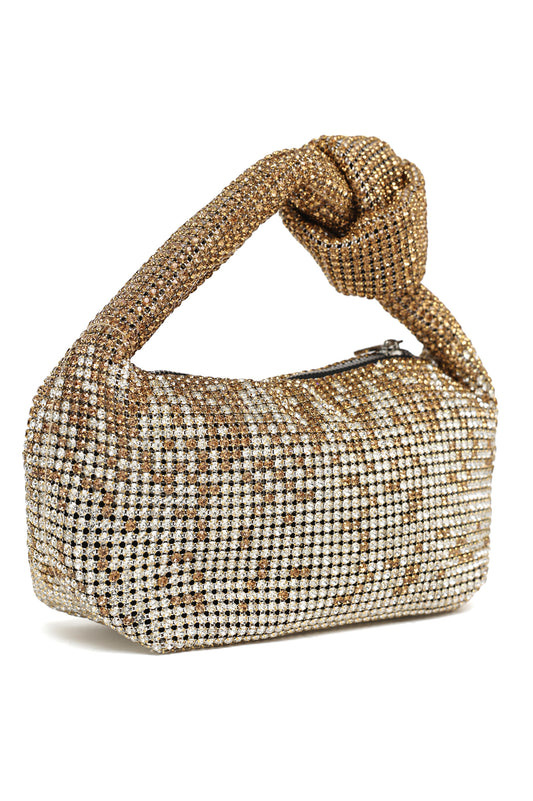 CRYSTAL KNOT SHOULDER BAG-GOLD