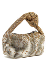 CRYSTAL KNOT SHOULDER BAG-GOLD