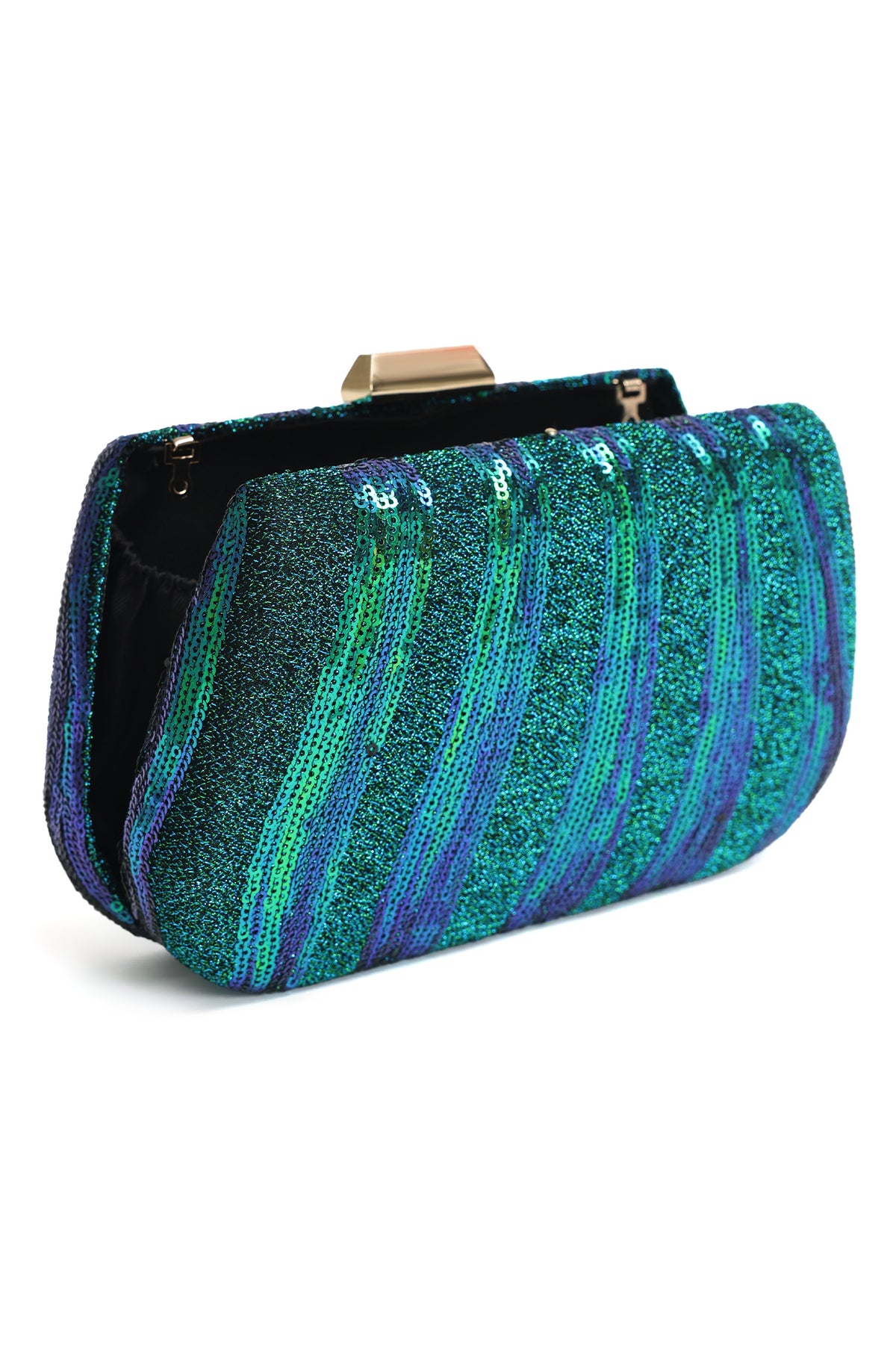 SEQUINS CLUTCH-GREEN