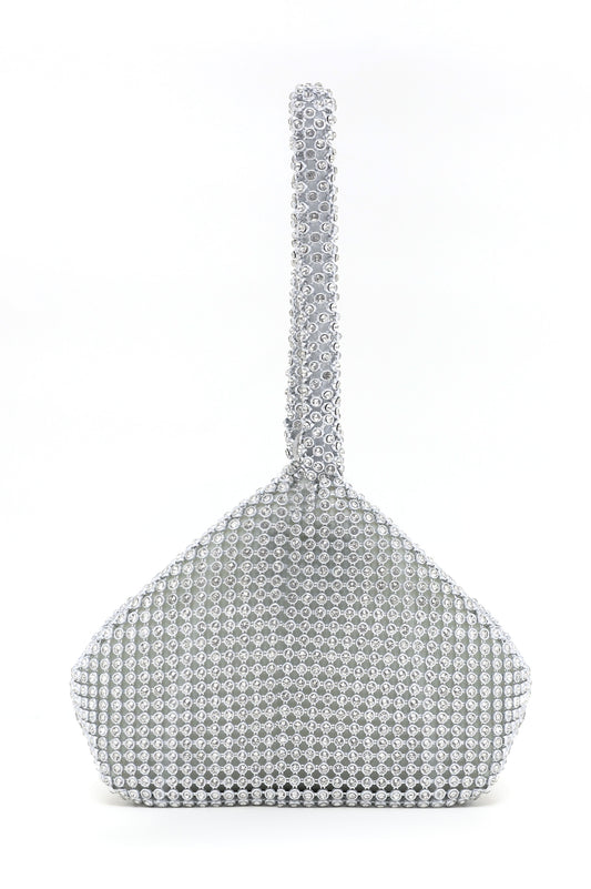 TRIANGLE BLING CLUTCH-SILVER