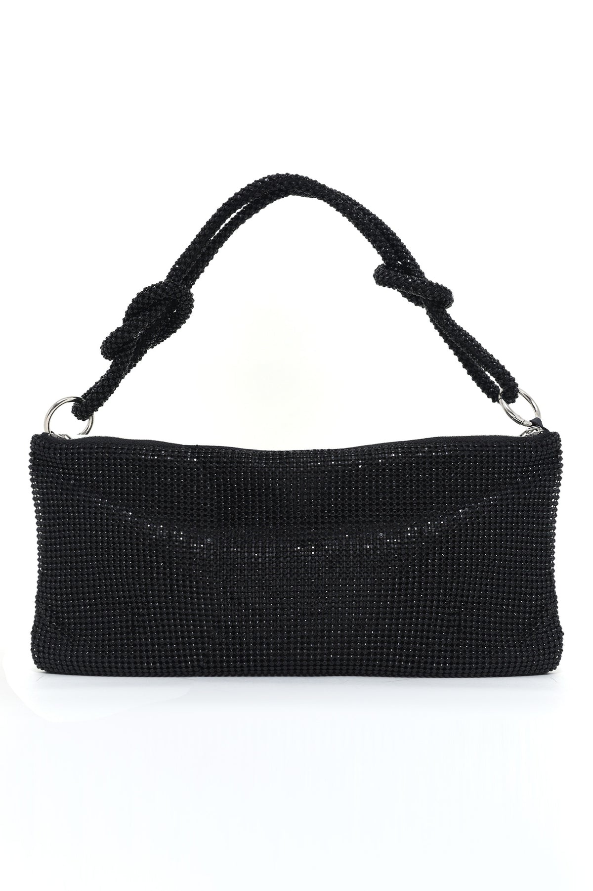 BLING BAG WITH STRAP-BLACK