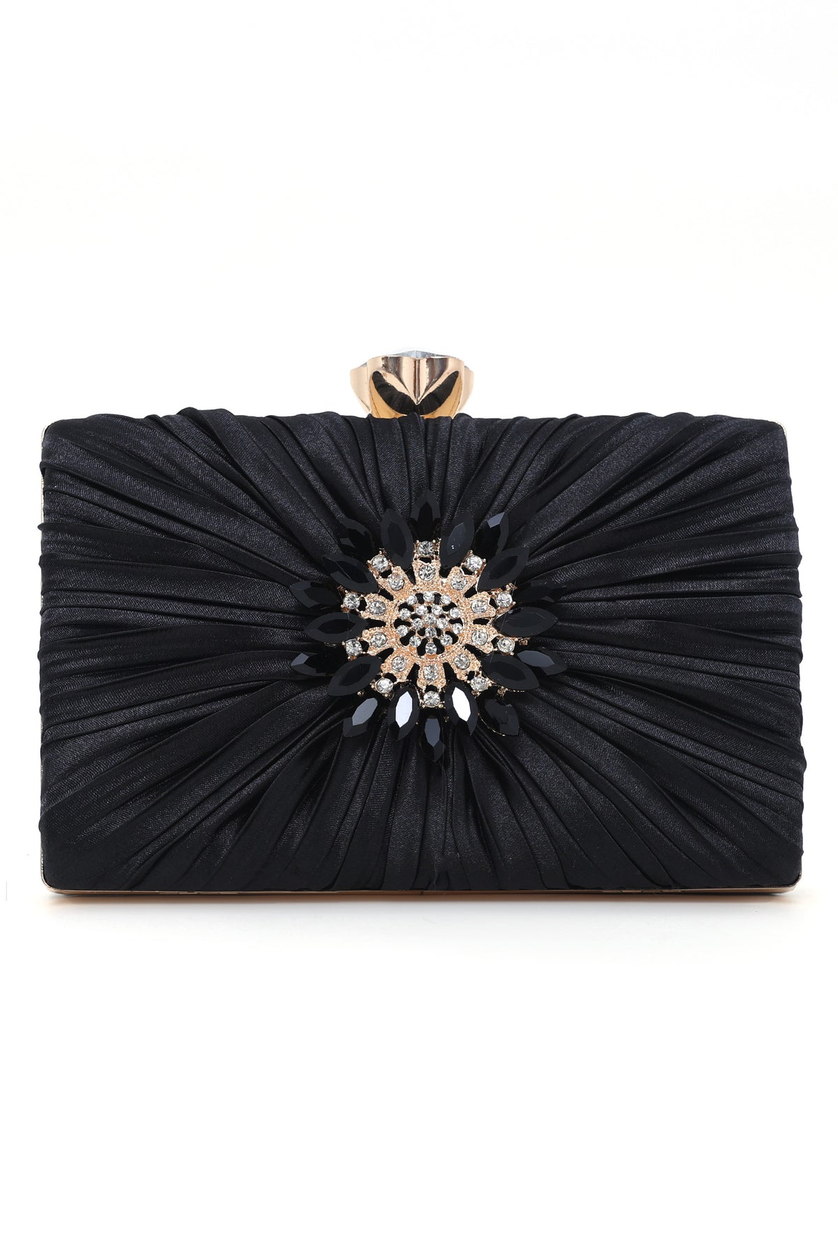 RADIANCE GEMSTONE CLUTCH-BLACK