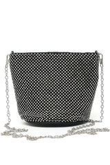 GILDED GLAM CRYSTAL BUCKET BAG-BLACK