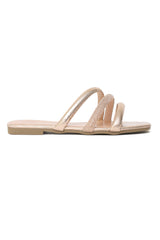 GLEAM CHIC SLIDES-CHAMPAGNE