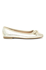 PEARL ACCENT QUILTED FLATS-GOLD