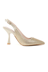 DAZZLING RHINESTONE SLINGBACKS-LT-GOLD