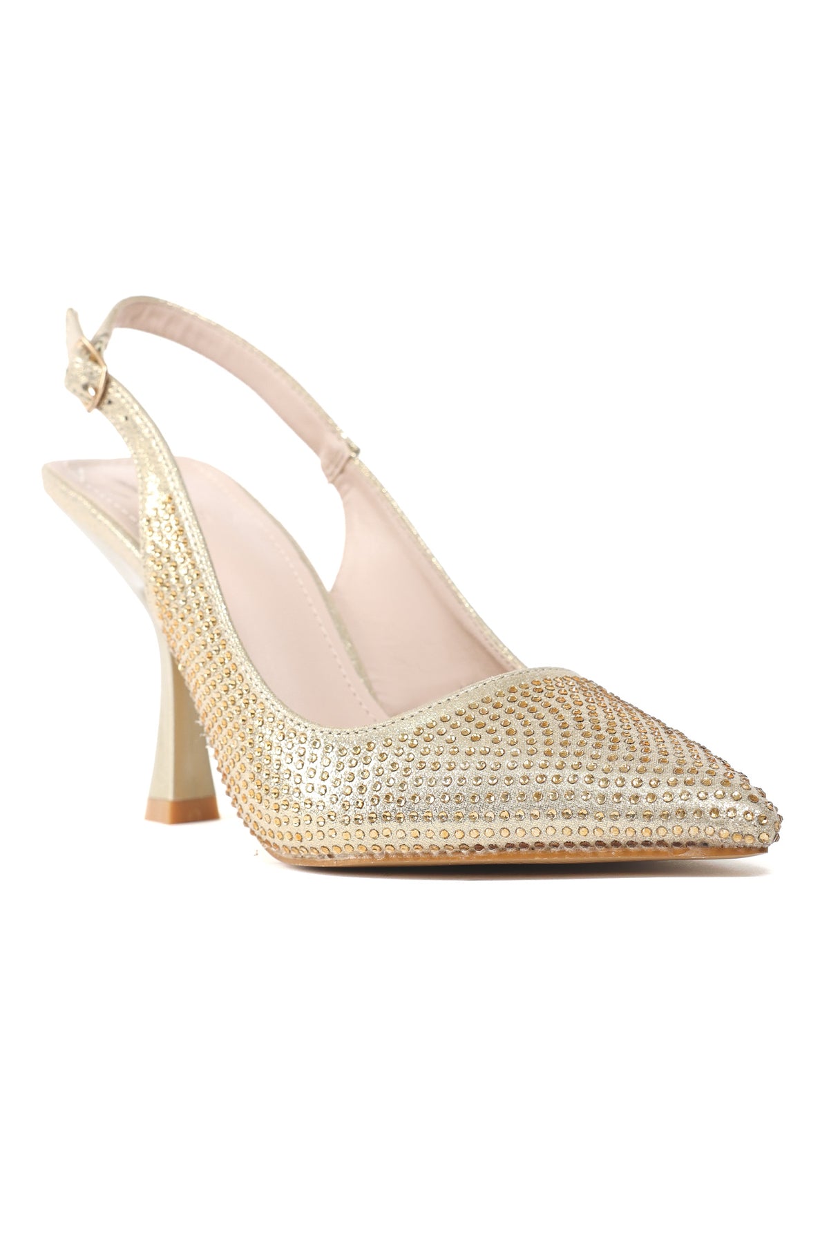 DAZZLING RHINESTONE SLINGBACKS-LT-GOLD