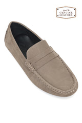 CLASSIC LEATHER LOAFERS-TAUPE