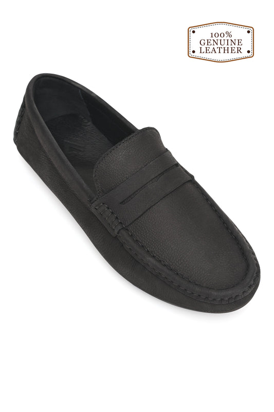 CLASSIC LEATHER LOAFERS-BLACK