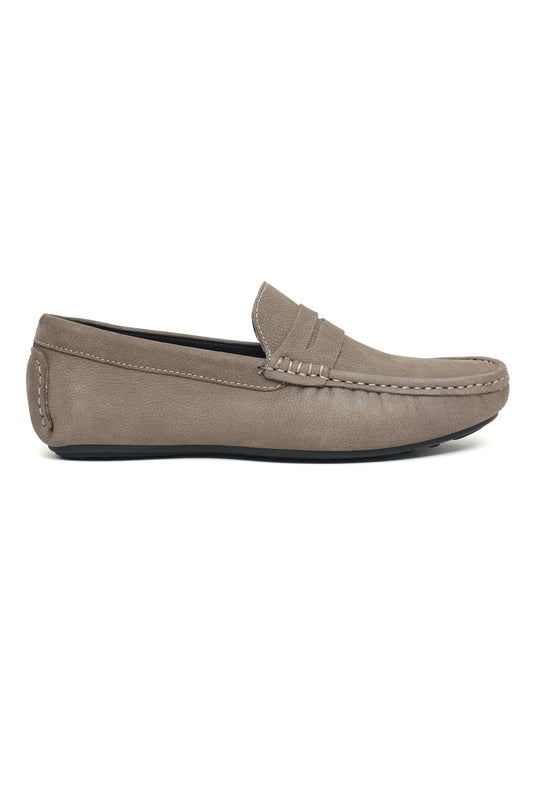 CLASSIC LEATHER LOAFERS-TAUPE