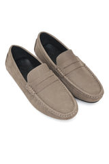 CLASSIC LEATHER LOAFERS-TAUPE