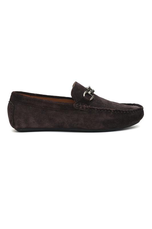 SUEDE CHAIN LOAFER-COFFEE