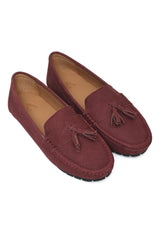 VINTAGE TASSEL DETAIL LOAFERS-MAROON