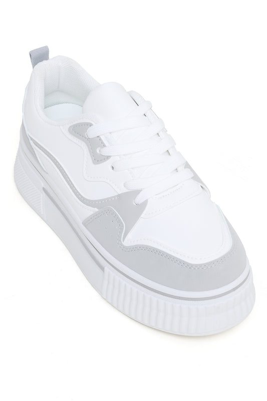 PLATFORM SNEAKERS-WHT/GREY