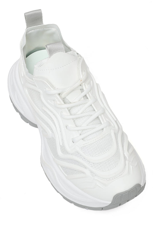 Chunky Mesh Sneakers-White/Grey