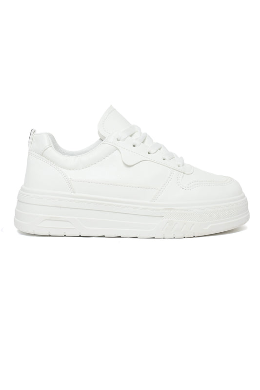 Contrast Panel Sneakers-White