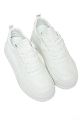 Contrast Panel Sneakers-White