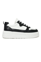 Contrast Panel Sneakers-Black