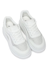 Rhinestone Accent Sneakers-White