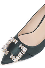 BROOCH HEELS-DARK-GREEN