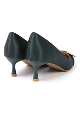 BROOCH HEELS-DARK-GREEN