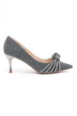 CRYSTAL KNOT HEELS-PEWTER