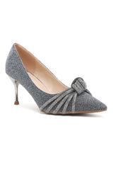 CRYSTAL KNOT HEELS-PEWTER