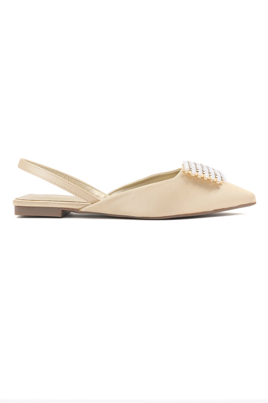 PEARL EMBELLISHED FLATS-GOLD