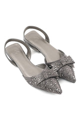 CRYSTAL BOW FLATS-PEWTER