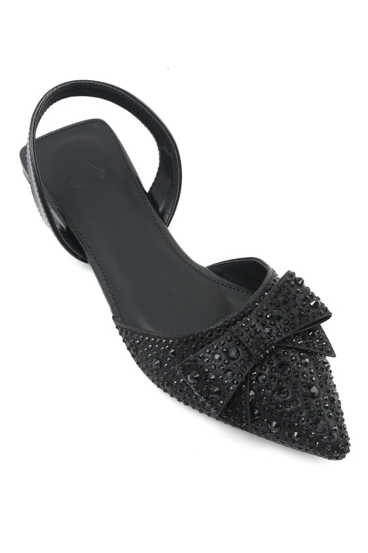 CRYSTAL BOW FLATS-BLACK