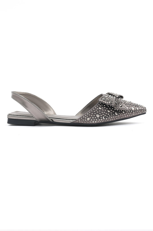 CRYSTAL BOW FLATS-PEWTER