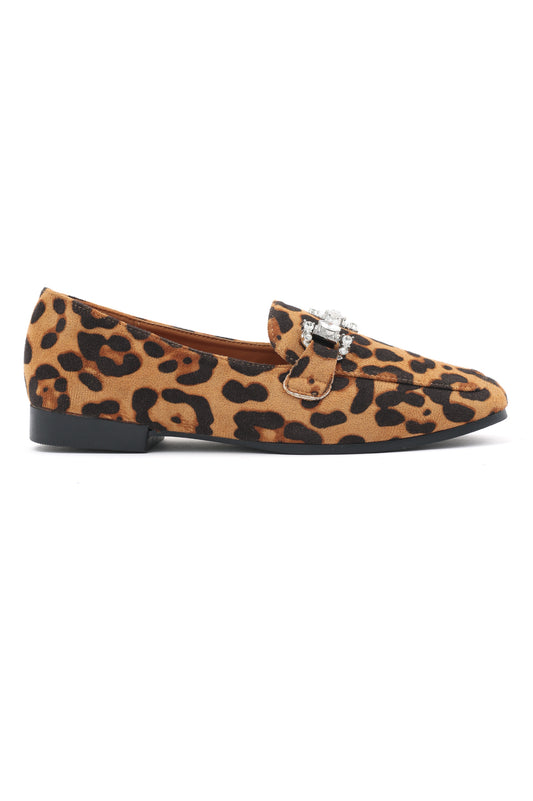 LUXE CRYSTAL LOAFERS-LEOPARD