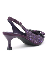 EMBELLISHED SLINGBACK HEELS-PURPLE