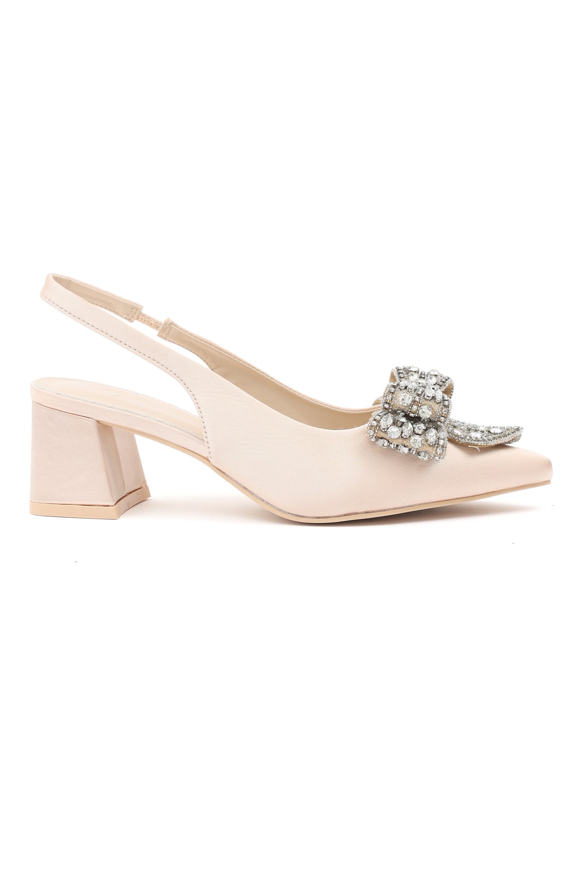 ELEGANT SLINGBACK BLOCK HEELS-BEIGE