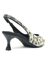 RHINESTONE SLINGBACK KITTEN HEELS-LEOPARD